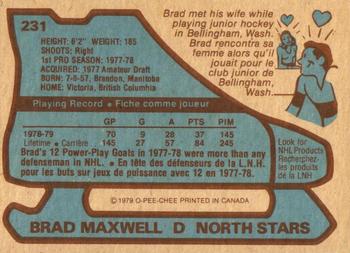 1979-80 O-Pee-Chee #231 Brad Maxwell Back