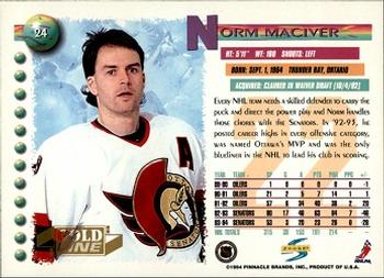 1994-95 Score - Gold Line #24 Norm Maciver Back