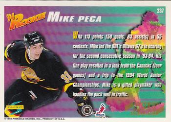 1994-95 Score - Gold Line #237 Mike Peca Back