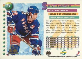 1994-95 Score - Platinum #40 Steve Larmer Back