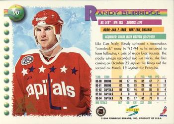 1994-95 Score - Platinum #90 Randy Burridge Back