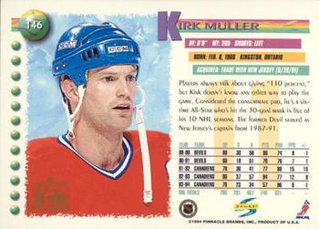 1994-95 Score - Platinum #146 Kirk Muller Back