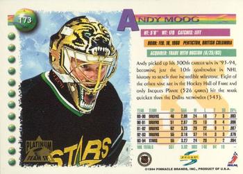 1994-95 Score - Platinum #173 Andy Moog Back