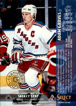 1994-95 Select - Certified Gold #48 Adam Graves Back