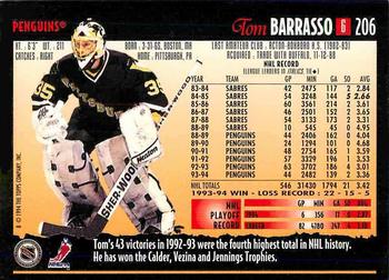 1994-95 Topps Premier - Special Effects #206 Tom Barrasso Back