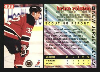 1994-95 Topps Premier - Special Effects #438 Brian Rolston Back
