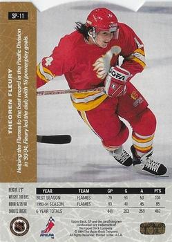 1994-95 Upper Deck - SP Die Cut #SP-11 Theoren Fleury Back