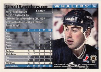 1995-96 Bowman - Foil #67 Geoff Sanderson Back