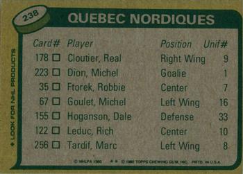 1980-81 Topps #238 Real Cloutier Back