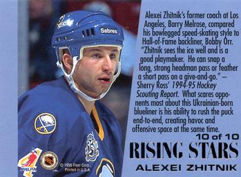 1995-96 Ultra - Rising Stars Gold Medallion #10 Alexei Zhitnik Back