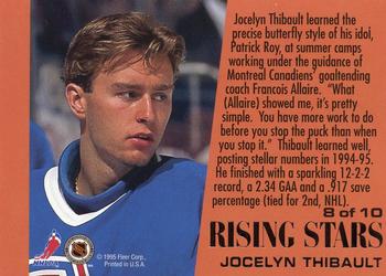 1995-96 Ultra - Rising Stars Gold Medallion #8 Jocelyn Thibault Back