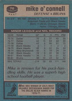 1981-82 Topps #E70 Mike O'Connell Back