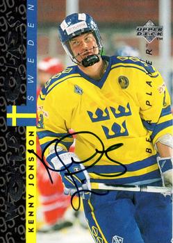 1995-96 Upper Deck Be a Player - Autographs #S180 Kenny Jonsson Front
