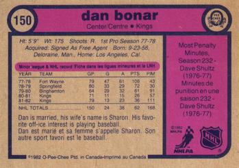 1982-83 O-Pee-Chee #150 Dan Bonar Back