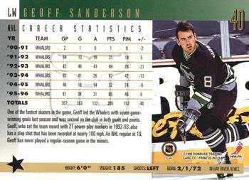 1996-97 Donruss - Press Proofs #40 Geoff Sanderson Back