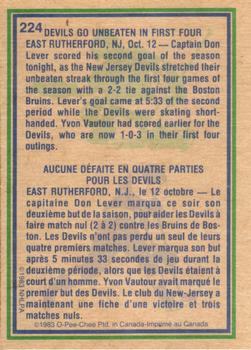 1983-84 O-Pee-Chee #224 Don Lever Back