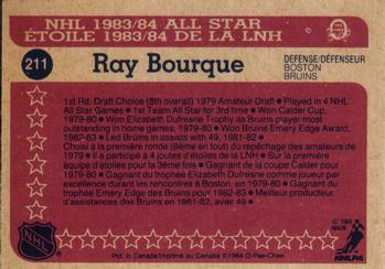 1984-85 O-Pee-Chee #211 Ray Bourque Back