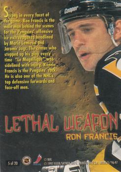 1996-97 Metal Universe - Lethal Weapons Super Power #5 Ron Francis Back