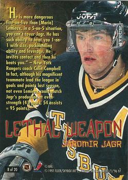 1996-97 Metal Universe - Lethal Weapons Super Power #8 Jaromir Jagr Back