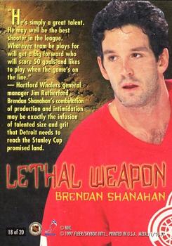 1996-97 Metal Universe - Lethal Weapons Super Power #18 Brendan Shanahan Back