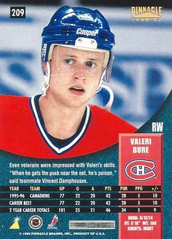 1996-97 Pinnacle - Foil #209 Valeri Bure Back