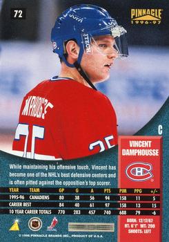 1996-97 Pinnacle - Premium Stock #72 Vincent Damphousse Back