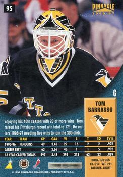 1996-97 Pinnacle - Premium Stock #95 Tom Barrasso Back