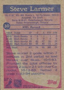 1984-85 Topps #30 Steve Larmer Back