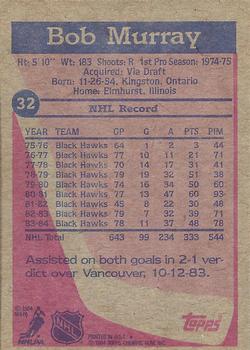 1984-85 Topps #32 Bob Murray Back