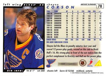 1996-97 Score - Artist's Proofs #78 Shayne Corson Back