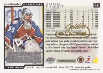 1996-97 Score - Golden Blades #17 Stephane Fiset Back