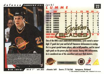 1996-97 Score - Golden Blades #22 Jyrki Lumme Back