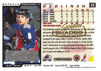 1996-97 Score - Golden Blades #43 Sandis Ozolinsh Back