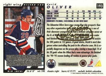 1996-97 Score - Golden Blades #193 David Oliver Back