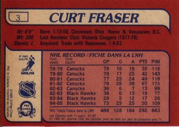 1985-86 O-Pee-Chee #3 Curt Fraser Back