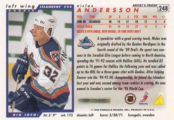 1996-97 Score - Special Artist's Proofs #248 Niklas Andersson Back