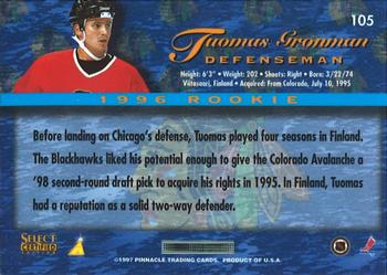 1996-97 Select Certified - Red #105 Tuomas Gronman Back