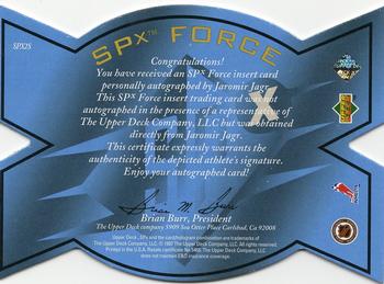 1996-97 SP - SPx Force Autographs #SPX2S Wayne Gretzky / Jaromir Jagr / Martin Brodeur / Jarome Iginla Back