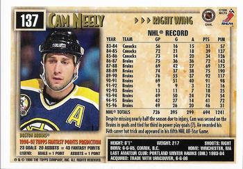 1996-97 Topps NHL Picks - O-Pee-Chee #137 Cam Neely Back