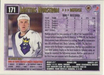 1996-97 Topps NHL Picks - O-Pee-Chee #171 Mattias Norstrom Back