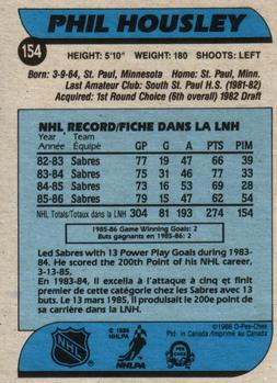 1986-87 O-Pee-Chee #154 Phil Housley Back