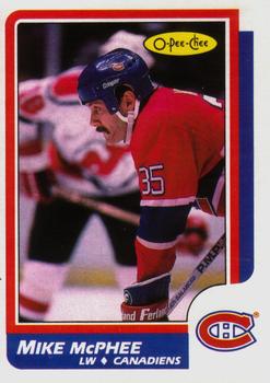 1986-87 O-Pee-Chee #221 Mike McPhee Front
