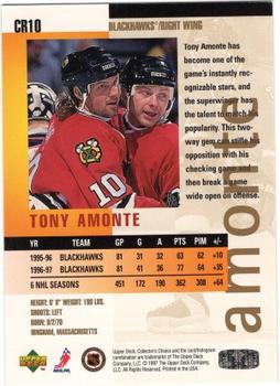 1997-98 Collector's Choice - You Crash the Game Exchange #CR10 Tony Amonte Back