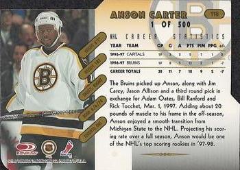 1997-98 Donruss - Press Proof Gold #118 Anson Carter Back