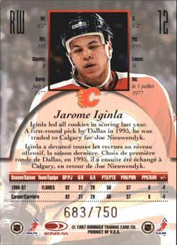 1997-98 Donruss Canadian Ice - Provincial Series #12 Jarome Iginla Back