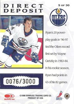 1997-98 Donruss Priority - Direct Deposit #5 Ryan Smyth Back