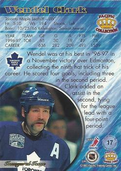 1997-98 Pacific Crown Collection - Emerald Green #17 Wendel Clark Back