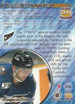 1997-98 Pacific Crown Collection - Emerald Green #318 Todd Krygier Back