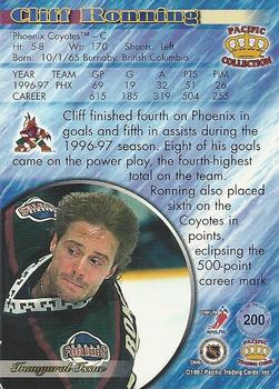 1997-98 Pacific Crown Collection - Ice Blue #200 Cliff Ronning Back