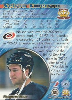 1997-98 Pacific Crown Collection - Ice Blue #349 Nelson Emerson Back